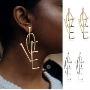 Fashion Bohemian Punk Love Letter Shape Earrings